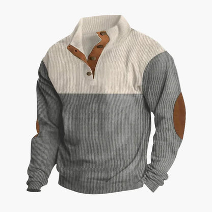 Herren Vintage Strickpullover mit Knopfleiste – Stilvoller Freizeit-Look für Herbst und Winter