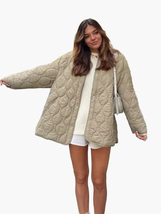 Women's quilted jacket oversize style – fashionable transitional jacket for leisure and everyday use