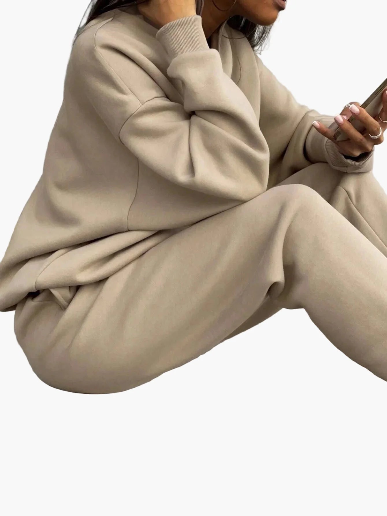 Women's Two-Piece Casual Tracksuit with Stand-Up Collar and Zipper – Casual Set for Everyday and Sports