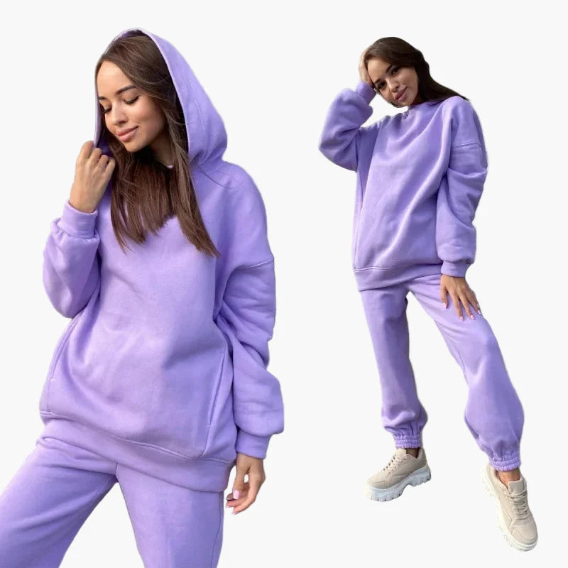 Women's Oversize Hoodie Jogging Suit Two-Piece Set Leisure Street Style