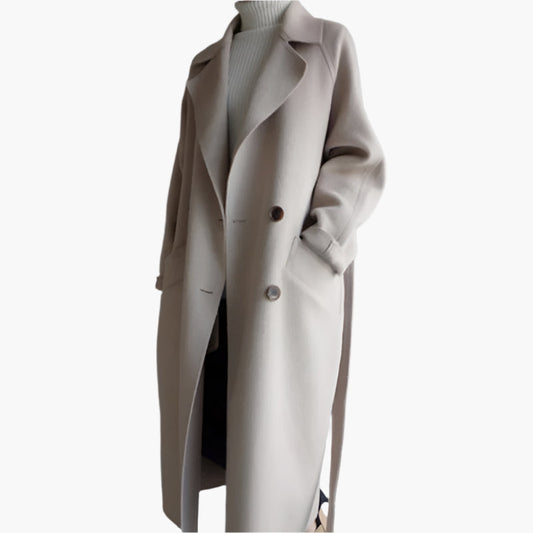 Damen Eleganter Wintermantel – Lange Klassische Übergangsjacke für kalte Tage