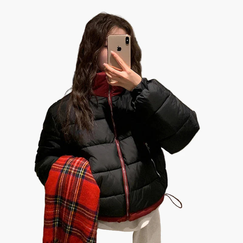 Women's Oversized Quilted Jacket Casual Streetwear Transitional Jacket