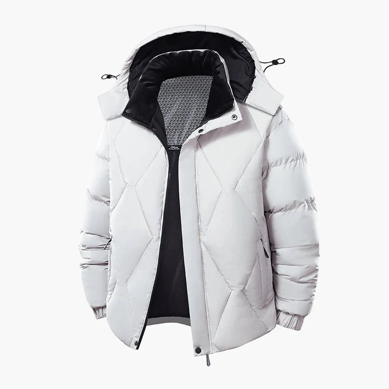 Men's winter quilted jacket with hood – stylish outdoor transitional jacket for everyday and leisure