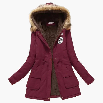Women's winter parka with hood and fleece lining – fashionable coat for cold days