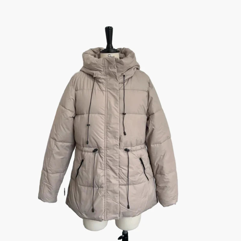 Women's winter quilted jacket with hood, fashionable, warm and versatile for leisure and everyday use