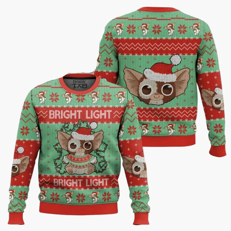Herren Gremlins Weihnachtspullover – Lustiger Ugly Christmas Sweater mit Gizmo-Motiv
