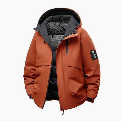 Men's winter jacket outdoor waterproof windproof hooded jacket casual
