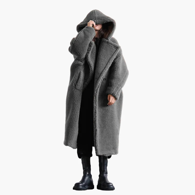 Women's Oversize Teddy Coat with Hood – Urban Winter Style, Casual Outdoor Jacket