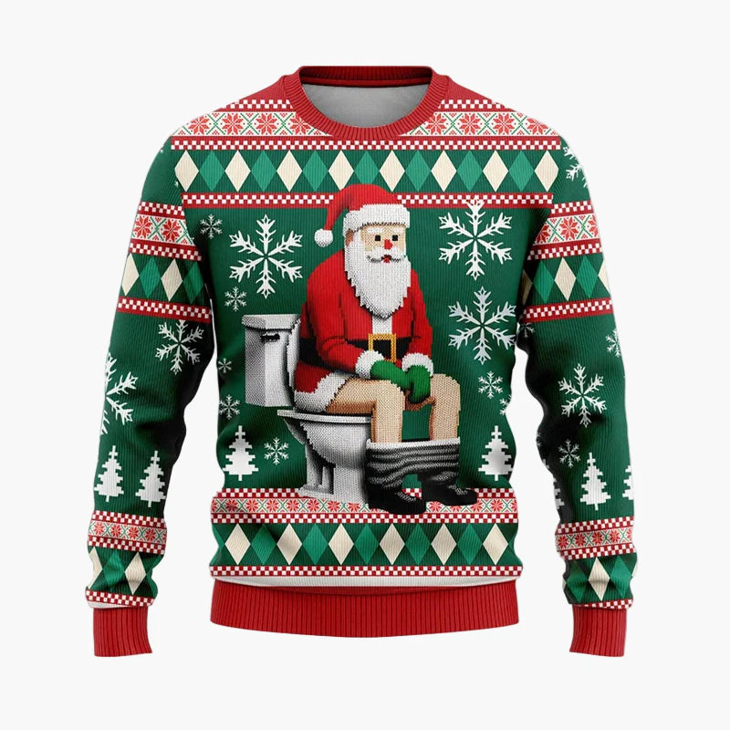 Herren Weihnachts-Pullover Hip-Hop Santa Ugly Christmas Sweater – Lustiger Party Pullover für Weihnachten