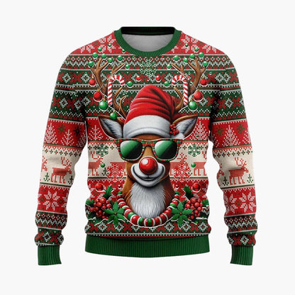 Herren Weihnachts-Pullover Hip-Hop Santa Ugly Christmas Sweater – Lustiger Party Pullover für Weihnachten