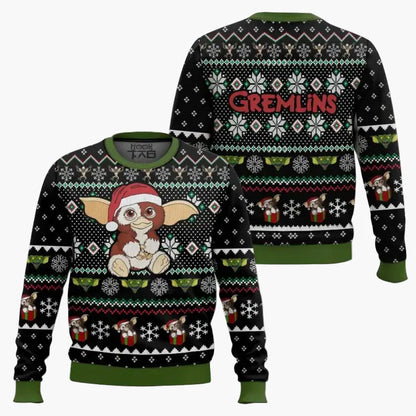 Herren Gremlins Weihnachtspullover – Lustiger Ugly Christmas Sweater mit Gizmo-Motiv
