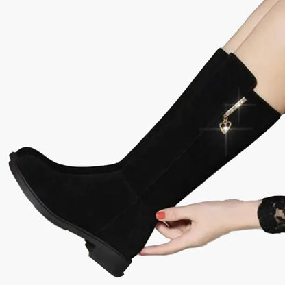 Women's boots with heart zipper, fashionable and versatile for autumn and winter