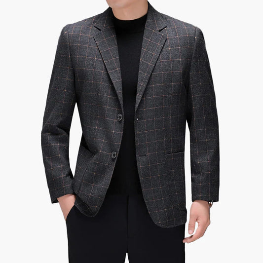 Herren Blazer Modern Kariert Business Freizeit Elegant