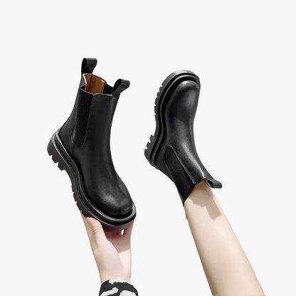 Damen Chelsea Boots mit Plateau und Profilsohle – Modische Stiefeletten für Alltag und Freizeit