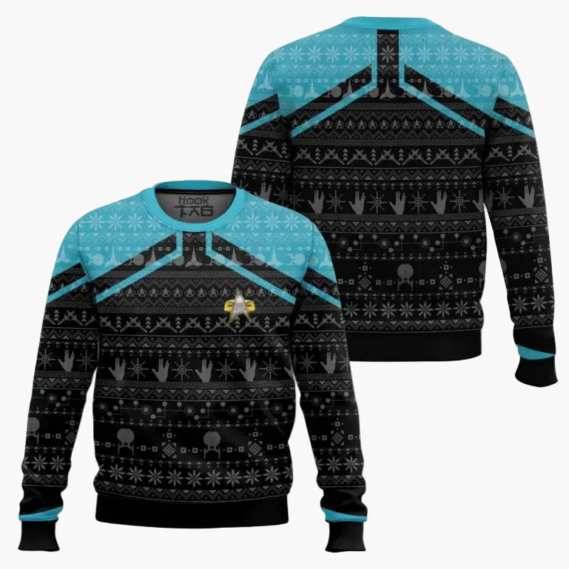 Herren Pullover Star Trek Weihnachten Geek Style – Perfekt für Sci-Fi Fans