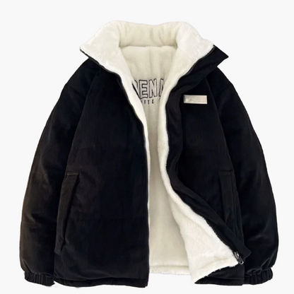 Women's winter quilted jacket with stand-up collar – fashionable casual outdoor coat