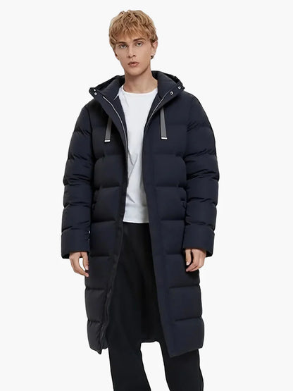 Men's Winter Quilted Coat Long – Casual Parka for Everyday & Outdoor
