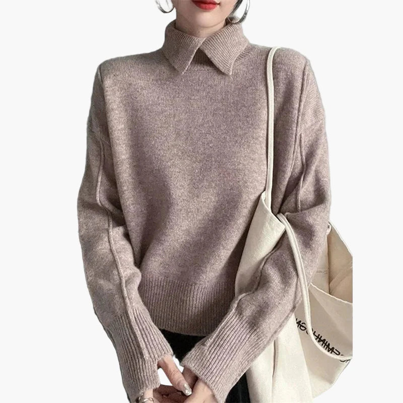 Damen Pullover mit Kragen – Modischer Freizeit-Stil für Alltag und Büro