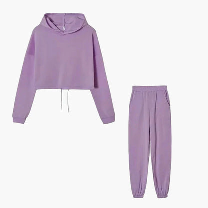 Women's Two-Piece Lounge Set – Fashionable Hoodie & Jogging Pants for Leisure and Everyday Use