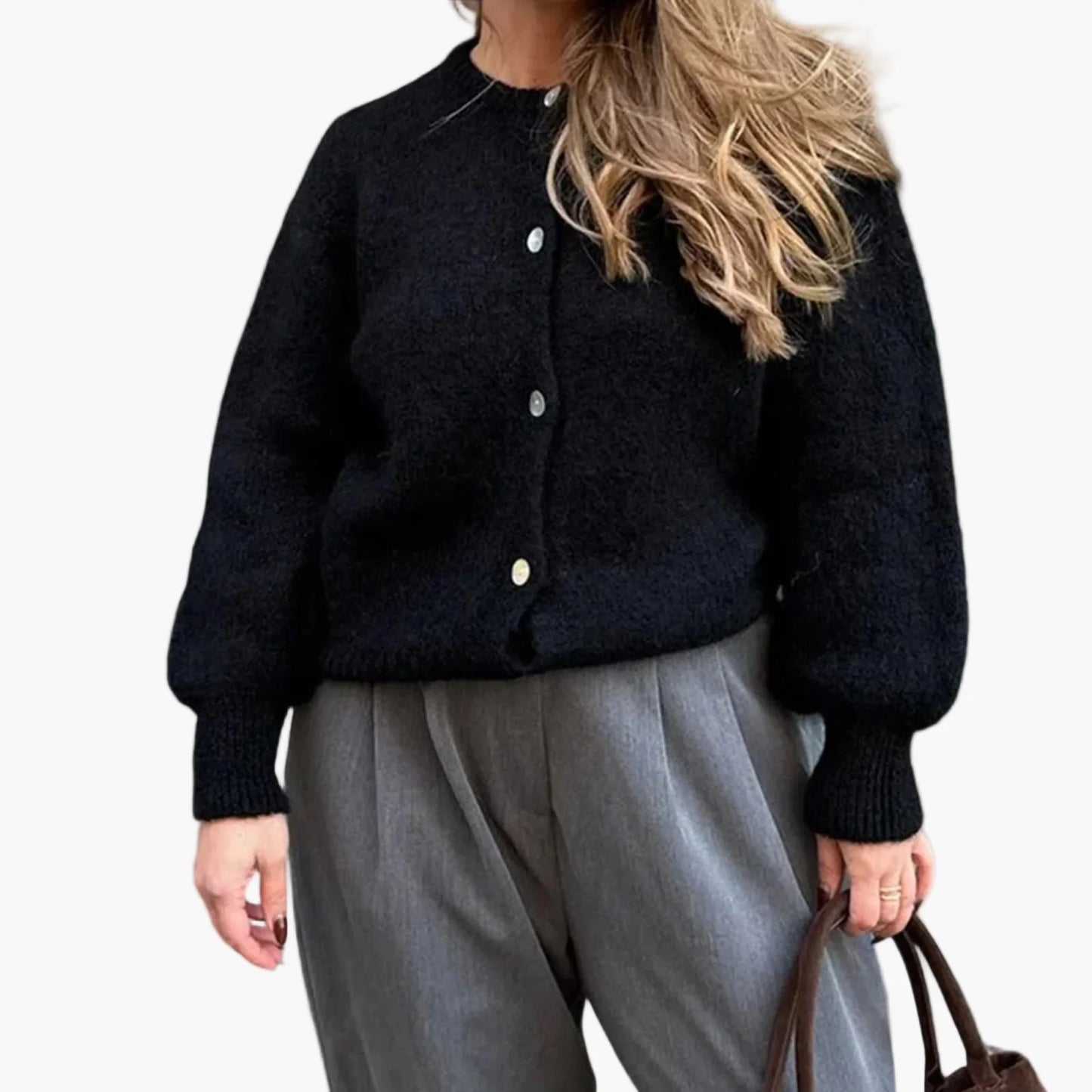 Damen Strickjacke im klassischen Stil – Bequemer Freizeit-Cardigan für den Alltag