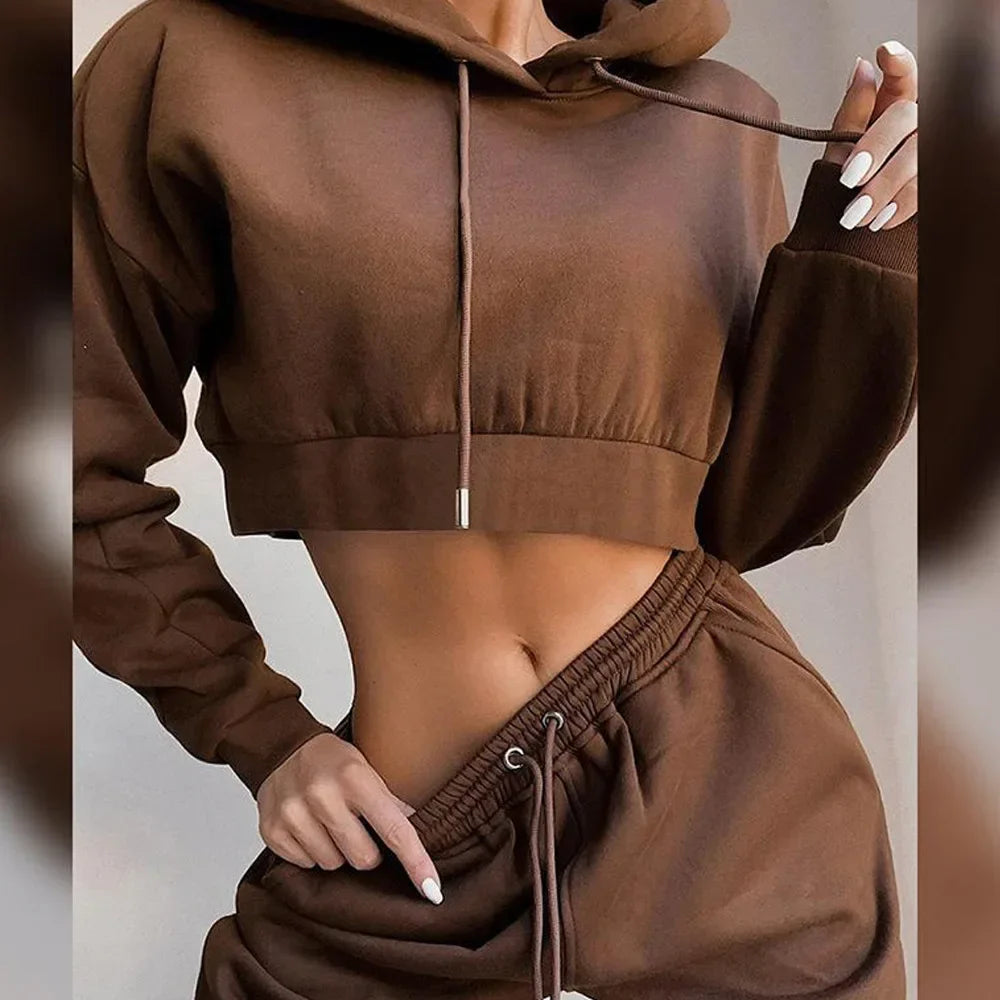 Women's Tracksuit Two-Piece Hoodie & Jogging Pants Leisure Sports Set