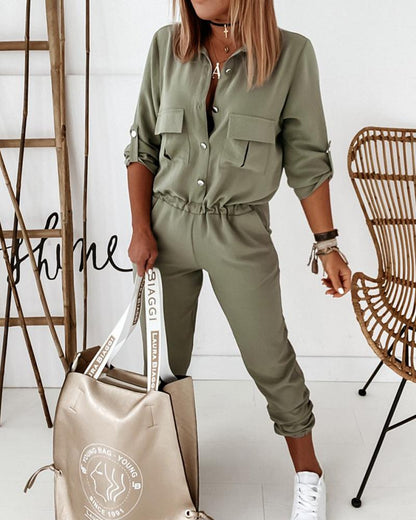 Women's Jumpsuit One-Piece Casual Wear with Pockets – Fashionable Overall for Everyday and Events