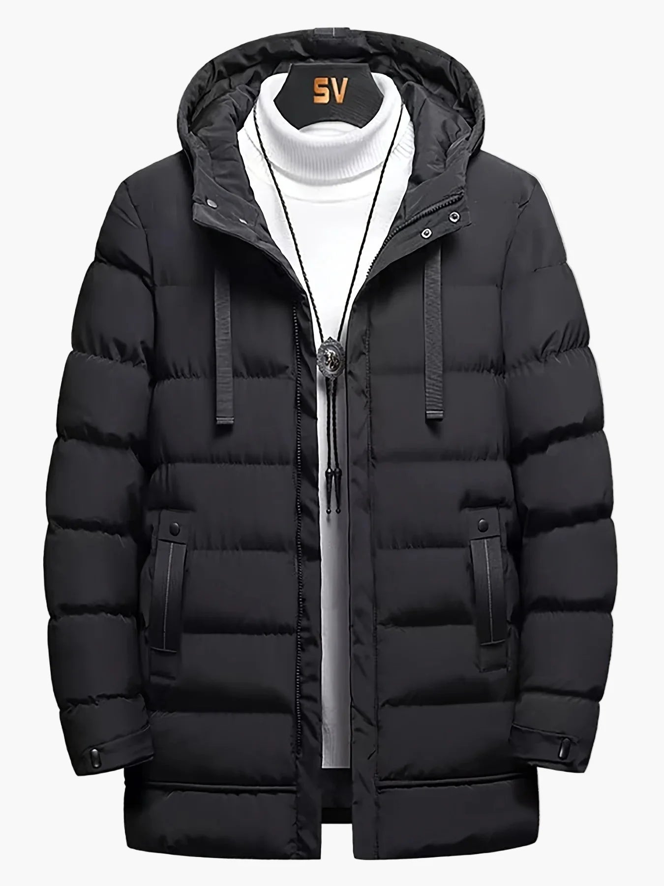 Men's Winter Quilted Coat Long – Casual Parka for Everyday & Outdoor