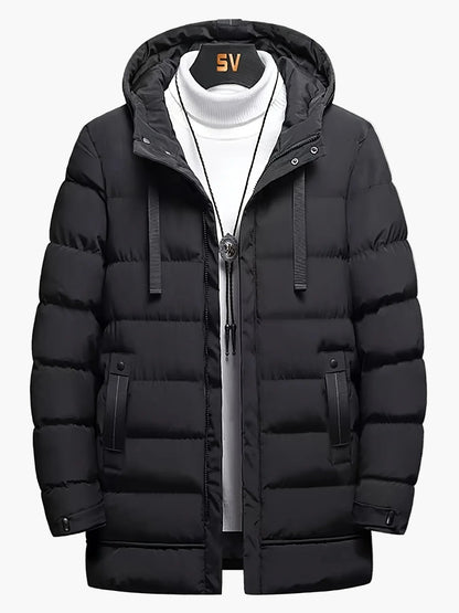 Men's Winter Quilted Coat Long – Casual Parka for Everyday & Outdoor