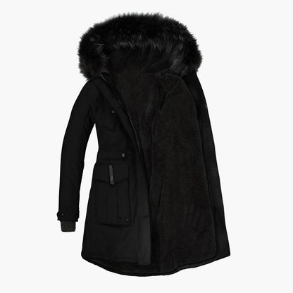 Damen Wintermantel mit Kapuze – Vintage Stil, Plus Size, Langer Parka für Alltag und Freizeit