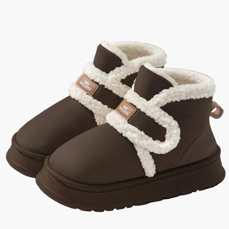 Women's Winter Slippers Warm with Velcro Closure – Comfort Boots for Home