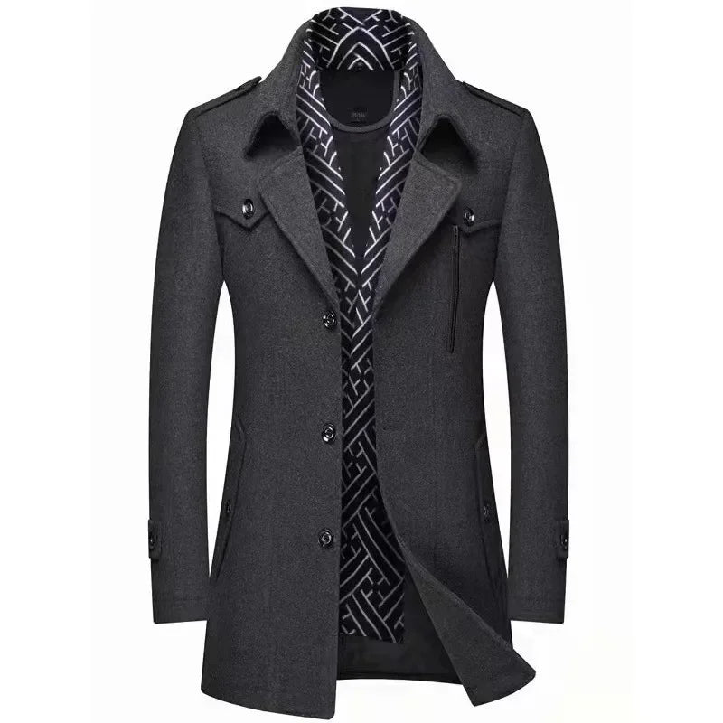 Herren Winter Business Mantel – Eleganter Langer Trenchcoat für Alltag und Büro