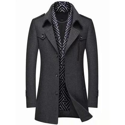 Herren Winter Business Mantel – Eleganter Langer Trenchcoat für Alltag und Büro