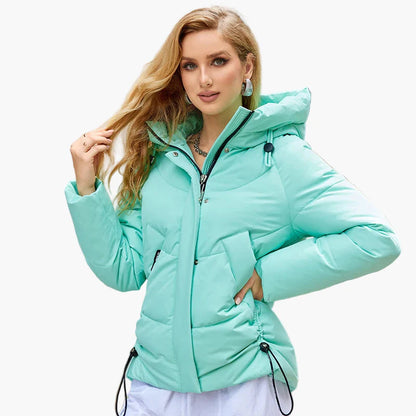 Women's winter quilted jacket with hood – fashionable outdoor jacket for everyday and leisure
