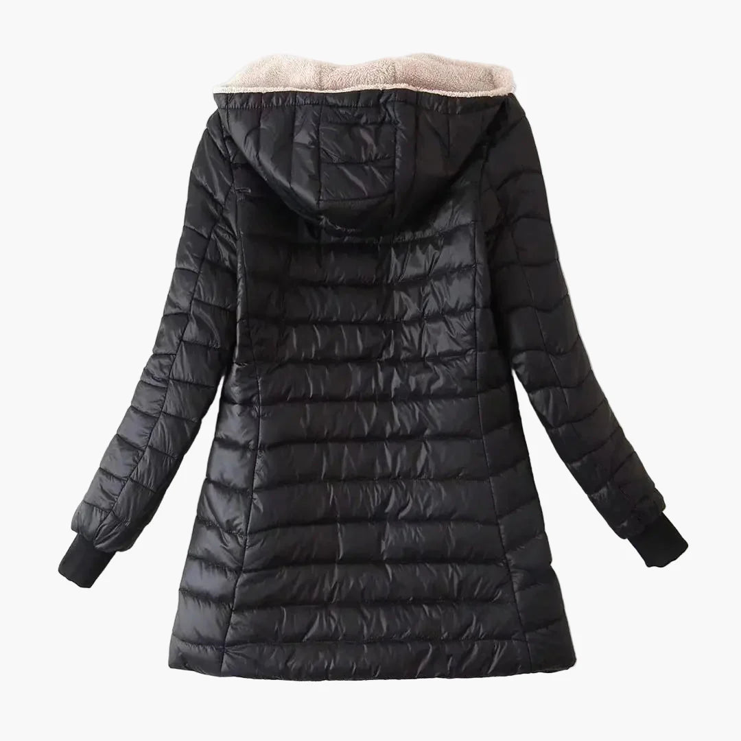 Women's quilted coat with hood – Elegant winter coat for everyday and leisure use