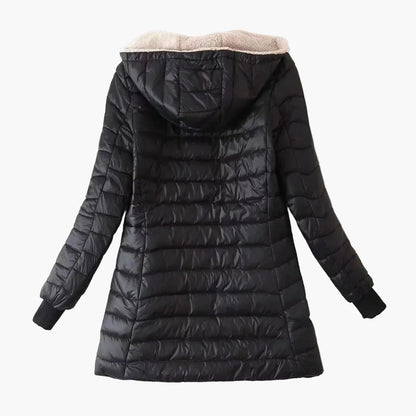 Women's quilted coat with hood – Elegant winter coat for everyday and leisure use