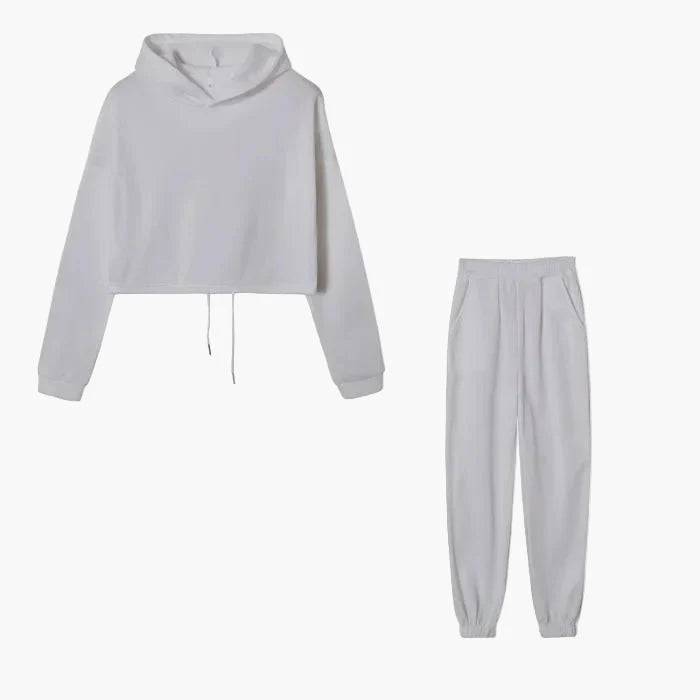 Women's Two-Piece Lounge Set – Fashionable Hoodie & Jogging Pants for Leisure and Everyday Use