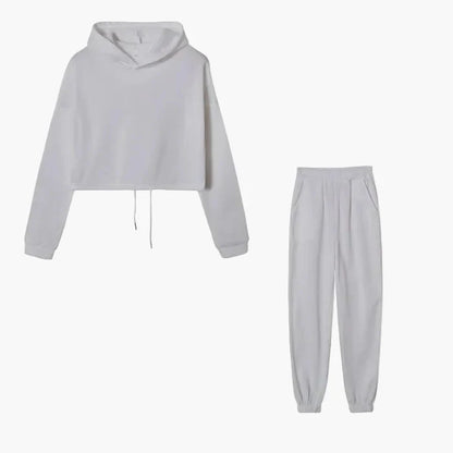 Women's Two-Piece Lounge Set – Fashionable Hoodie & Jogging Pants for Leisure and Everyday Use
