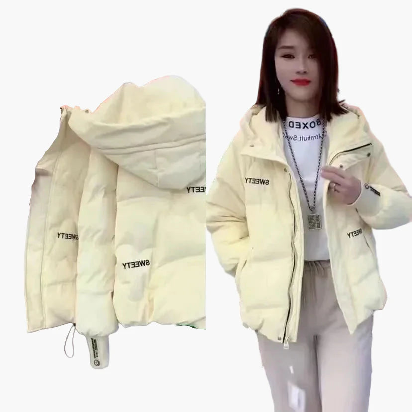 Damen Winter Steppjacke mit Kapuze – Bequemer Alltagspuffer, modischer Freizeitstil