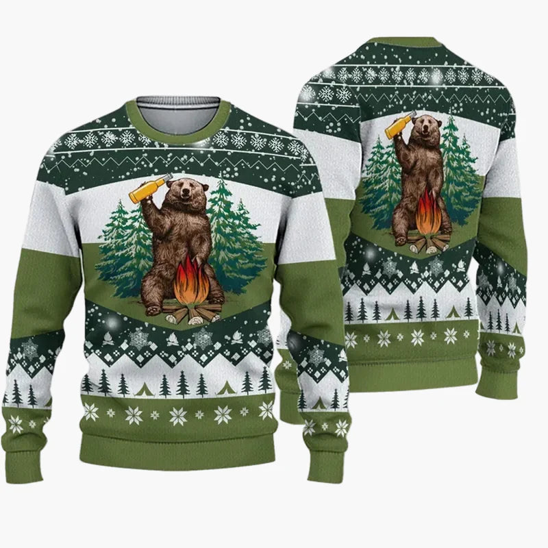 Herren Weihnachts-Pullover Lustig Christmas Bros Santa & Jesus Selfie Party Sweater