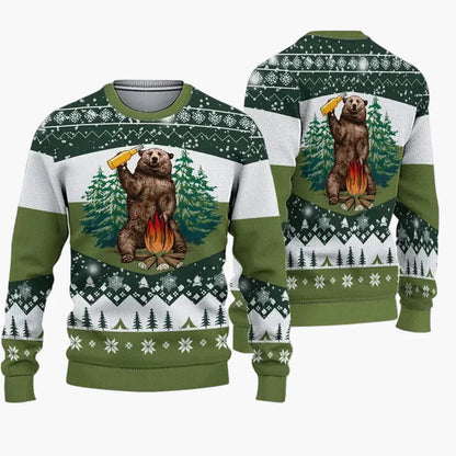Herren Weihnachts-Pullover Lustig Christmas Bros Santa & Jesus Selfie Party Sweater