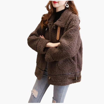 Women's Teddy Fur Jacket – Fashionable Casual Coat for Autumn and Winter