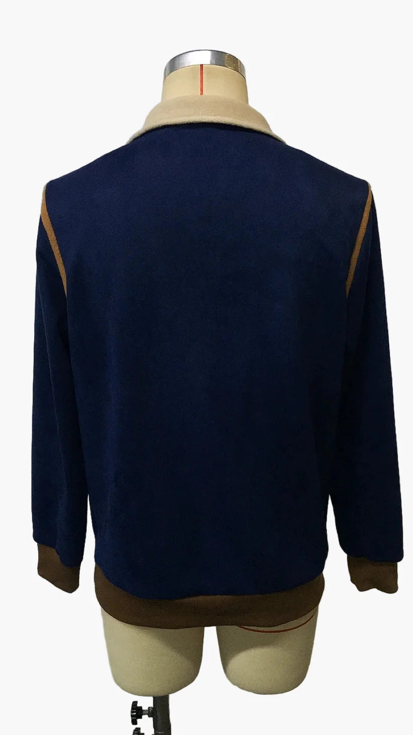 Herren Vintage Patchwork Fleece Pullover – Retro Stil für Herbst und Winter, Freizeit & Alltag