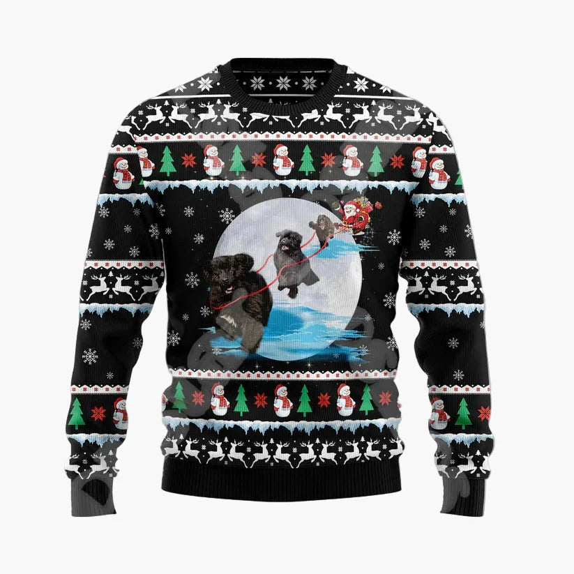 Herren Ugly Christmas Sweater mit lustigem Santa auf dem Schornstein – Perfekter Pullover für Weihnachten & Party