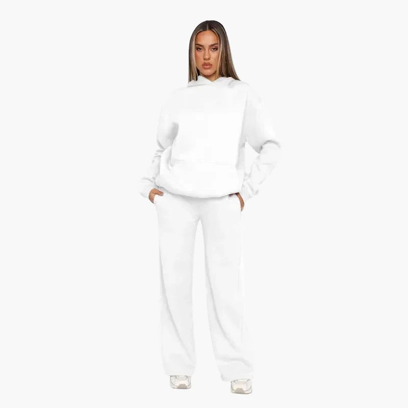 Women's loungewear set hoodie and wide pants – comfortable casual outfit