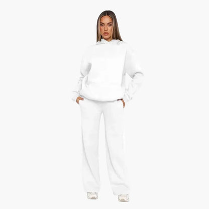 Women's loungewear set hoodie and wide pants – comfortable casual outfit