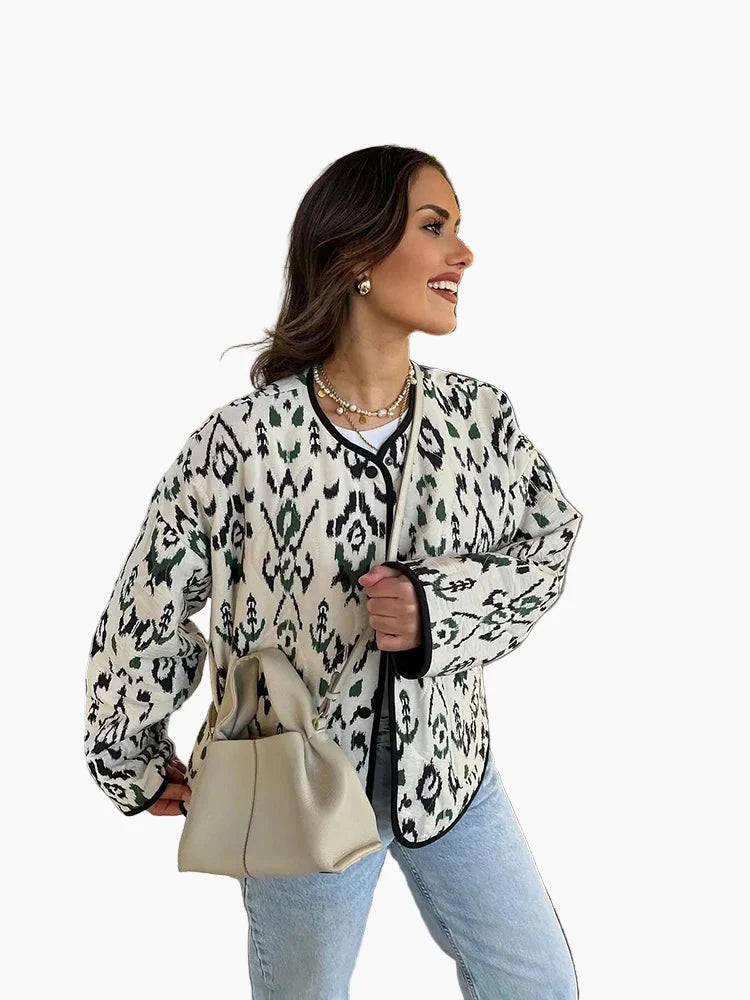 Women's quilted jacket in Ikat design – fashionable transitional jacket for everyday and leisure use