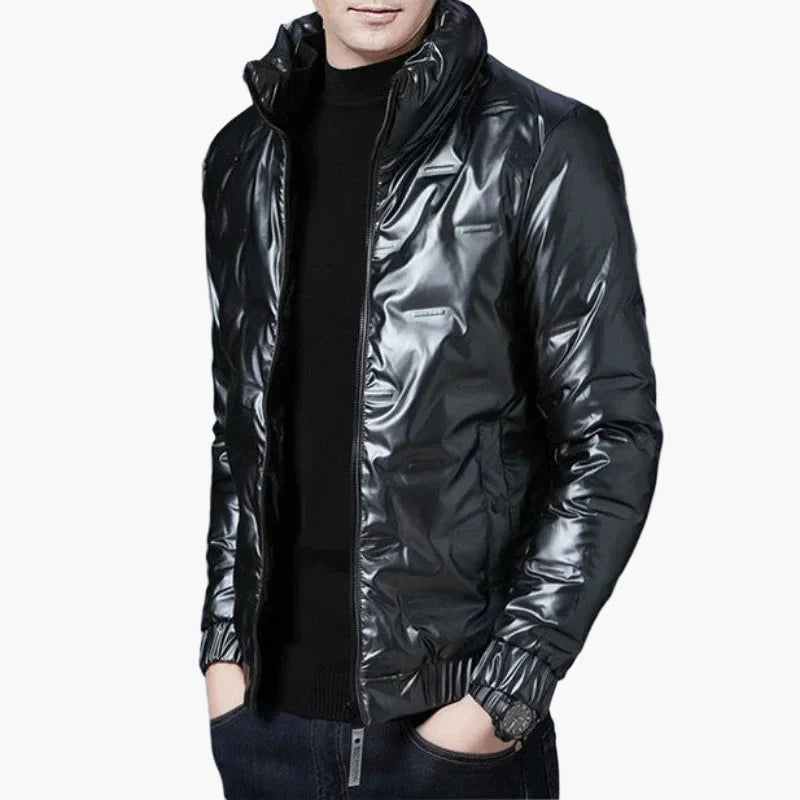 Men's Shiny Lightweight Bomber Jacket Modern Streetwear Style – Perfect for Everyday and Leisure