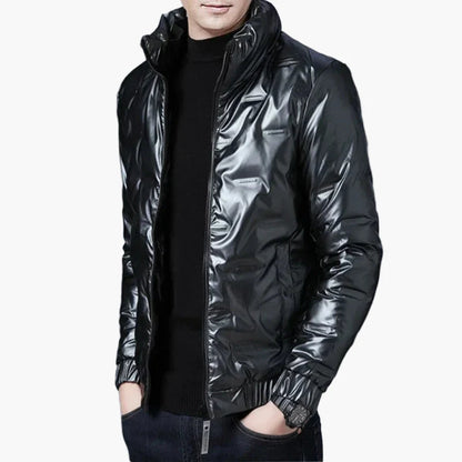 Men's Shiny Lightweight Bomber Jacket Modern Streetwear Style – Perfect for Everyday and Leisure