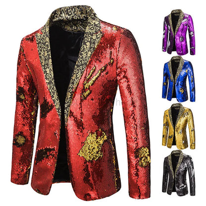 Men's Blazer for Stage and Party – Shiny Sequin Jacket in Extravagant Design