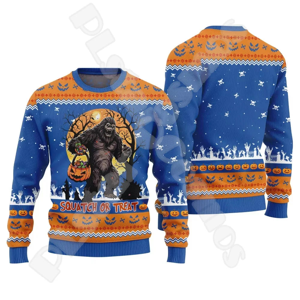 Herren Ugly Christmas Sweater mit lustigem Santa auf dem Schornstein – Perfekter Pullover für Weihnachten & Party